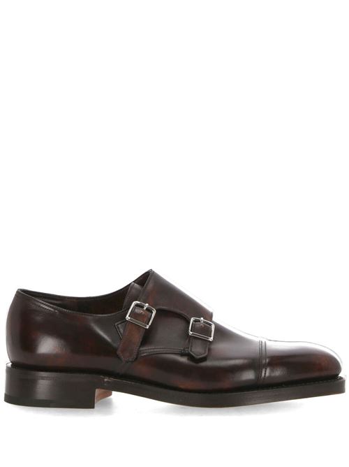 Brown leather buckle monk shoes JOHN LOBB | 228192L2Y